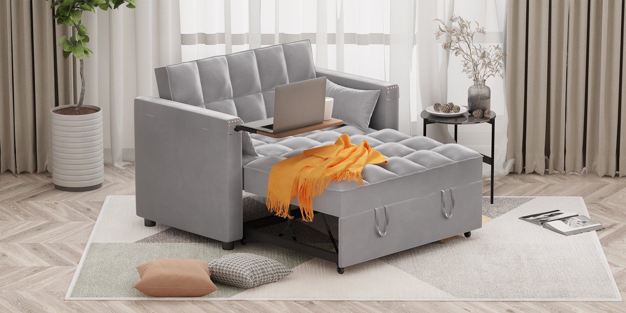 Convertible 3-In-1 Multi-Functional Sofa Bed