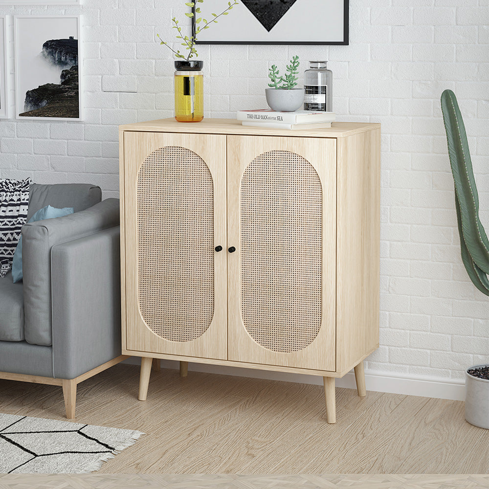 Sideboard Buffet Cabinet with Rattan Doors