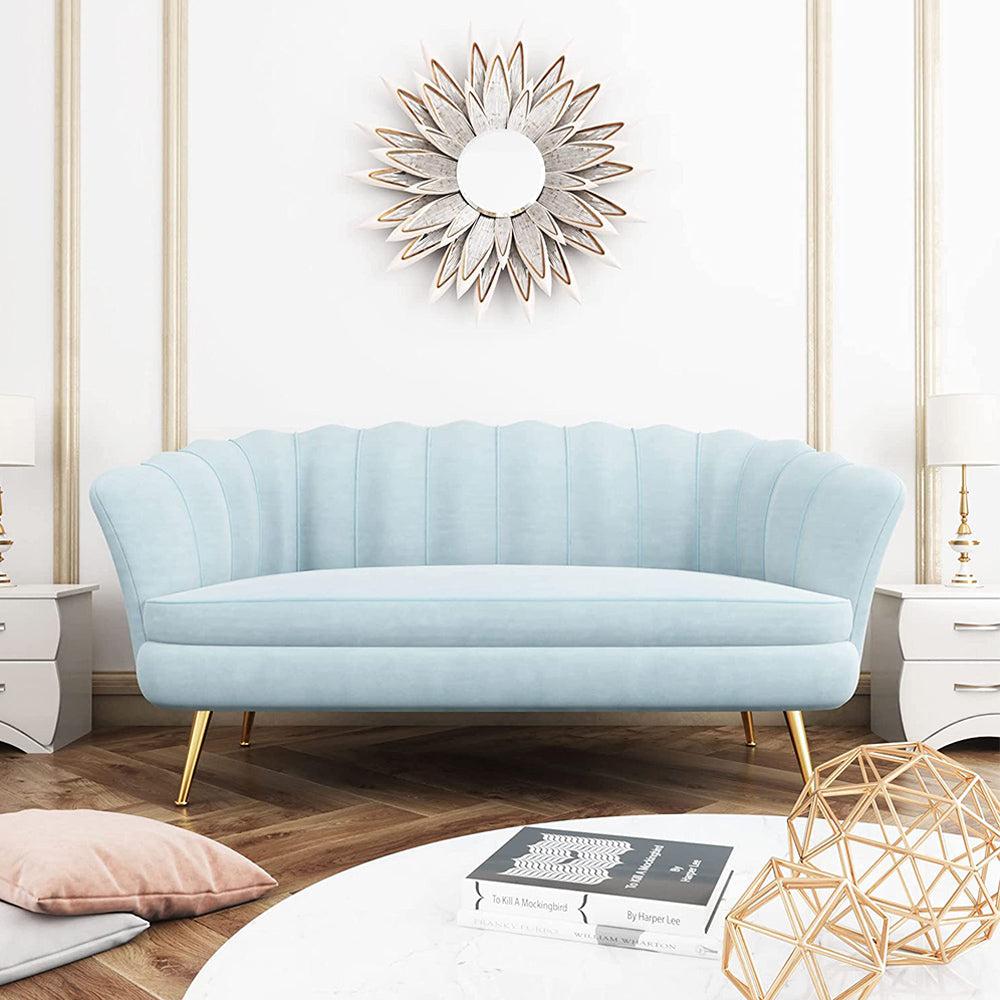 Loveseat Sofa, Modern Velvet Couch Accent Upholstered Settee-NOSGA