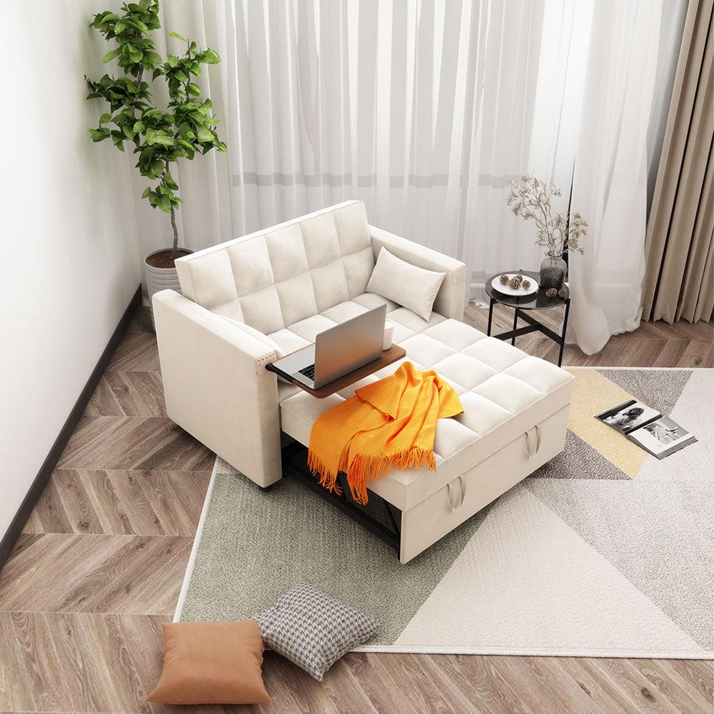 Convertible 3-in-1 Multi-Functional Sofa Bed with Hidden Side Table-NOSGA