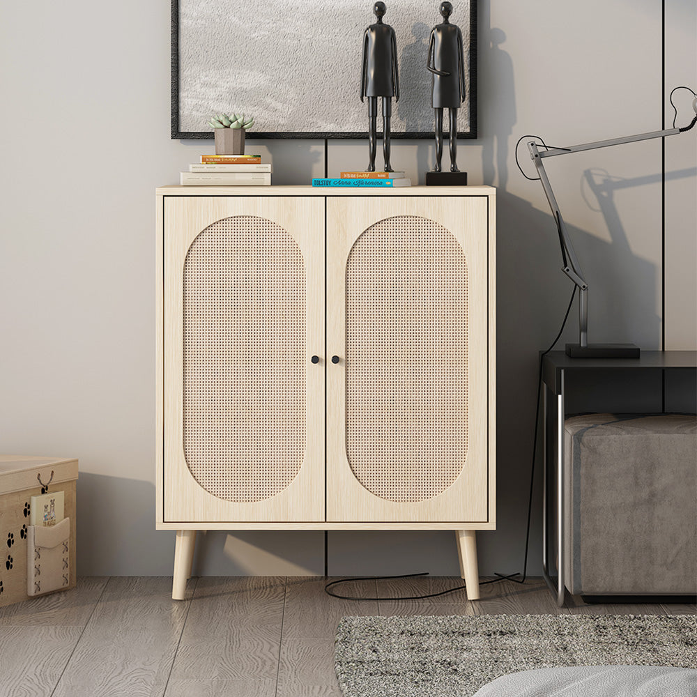 Sideboard Buffet Cabinet with Rattan Doors