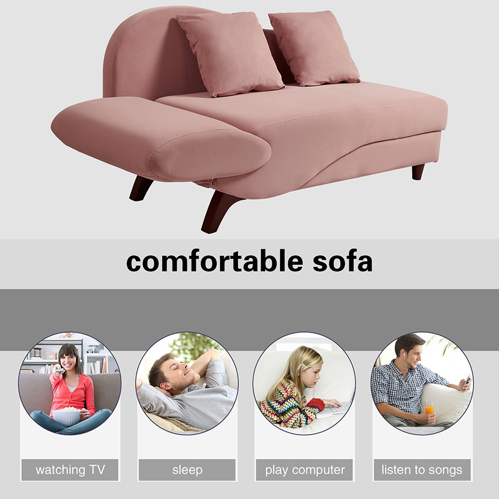 Functional Storage Chaise Lounge with 2 Pillows