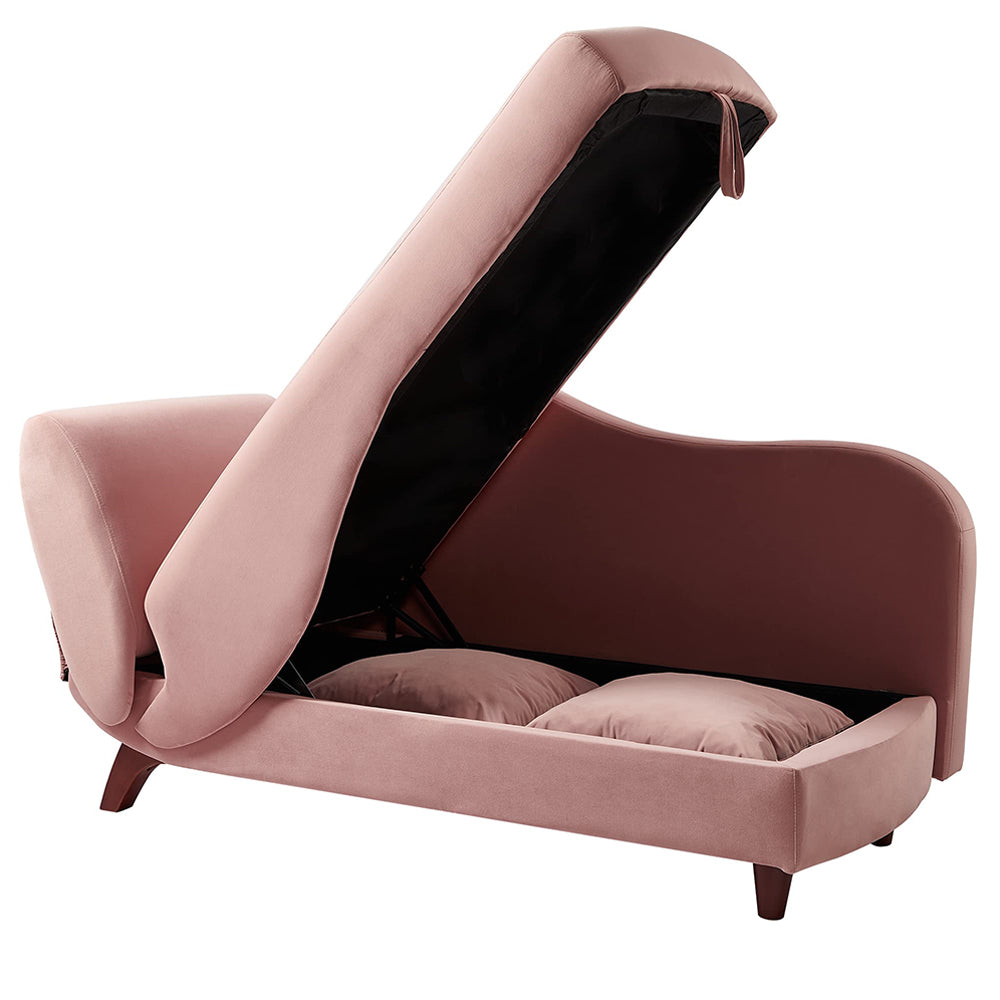 Functional Storage Chaise Lounge with 2 Pillows