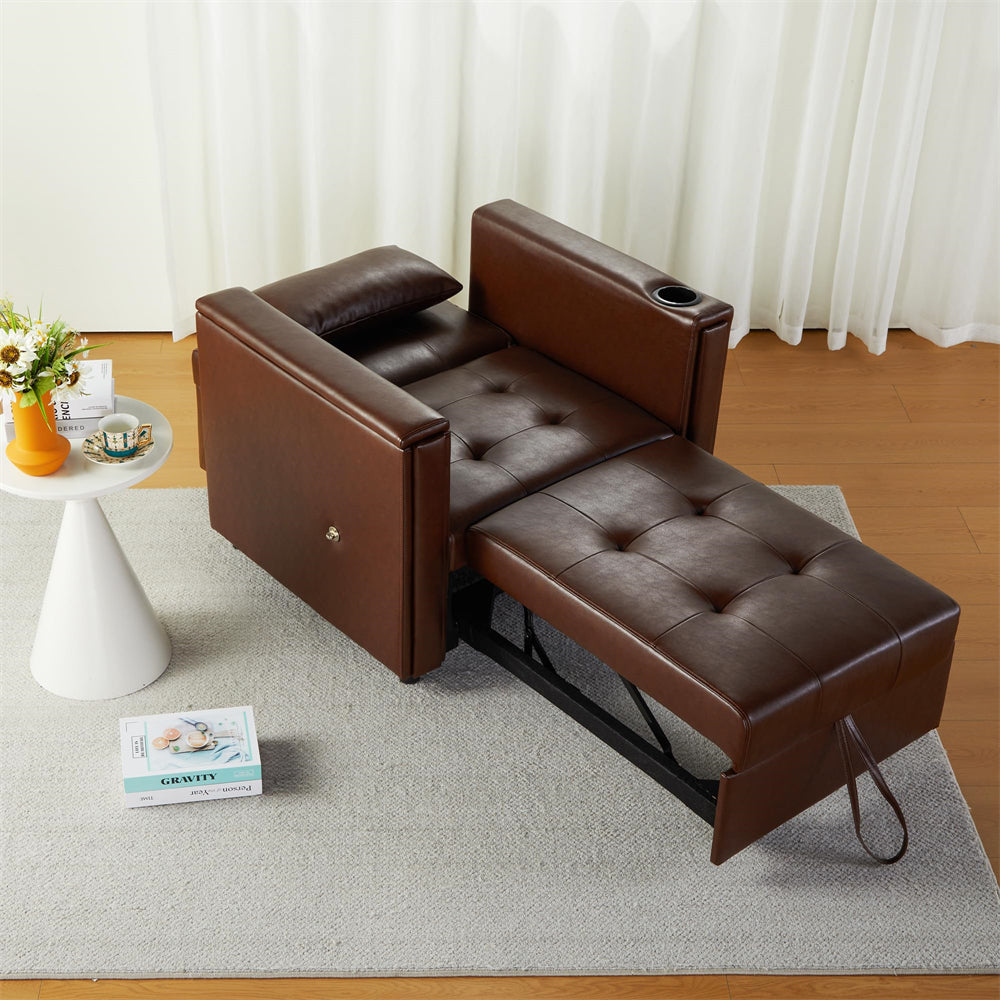 Convertible 3 in 1 Multi-Functional Chair Bed with Hidden Table