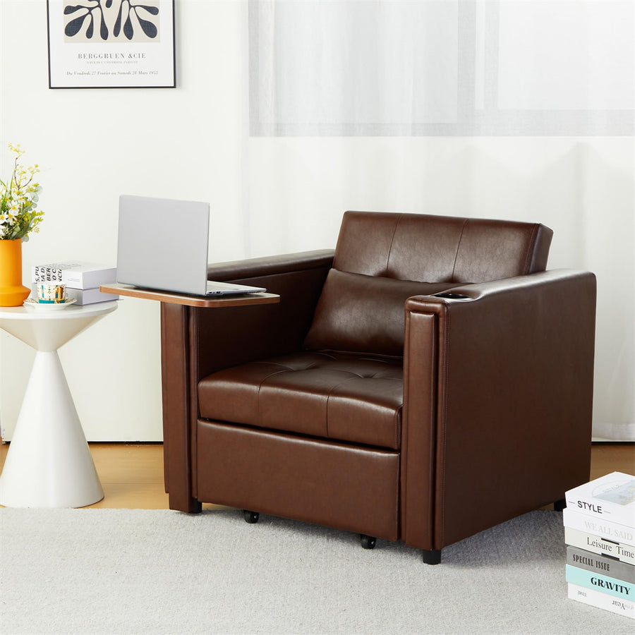 Convertible 3 in 1 MultiFunctional Chair Bed with Hidden Table