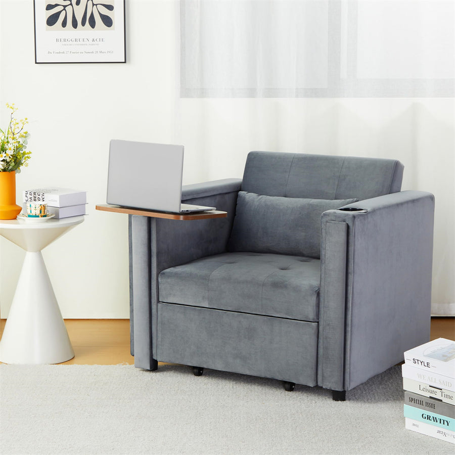 Convertible 3 in 1 MultiFunctional Chair Bed with Hidden Table