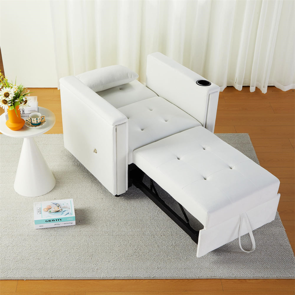 Convertible 3 in 1 Multi-Functional Chair Bed with Hidden Table