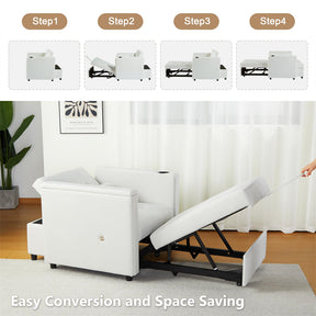 Convertible 3 in 1 Multi-Functional Chair Bed with Hidden Table