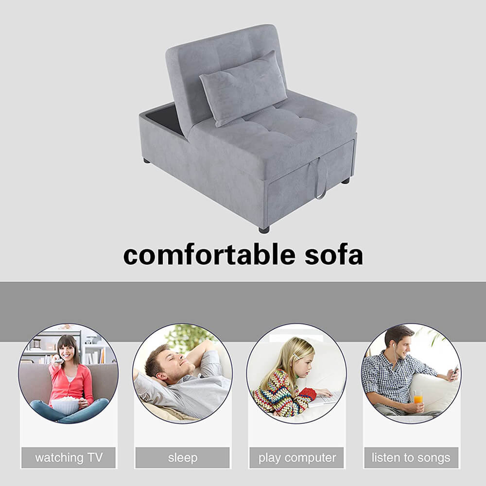 Convertible Chair 4 in 1 Multi-Function Folding Ottoman Sofa Bed-NOSGA