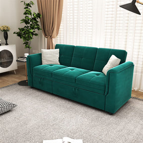 Sectional Velvet Sofa L Shaped Sleeper Sofa 2 Pull-Out Sleeper Lounges