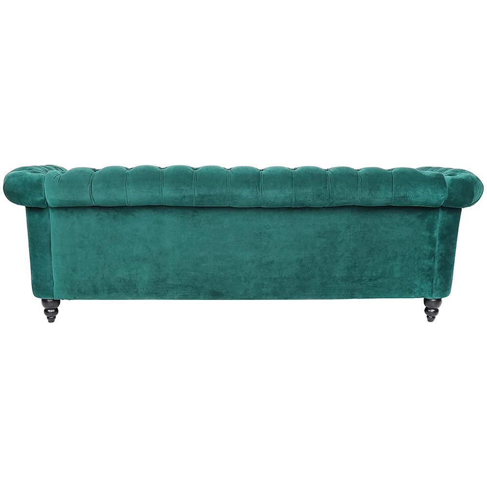 Velvet 3-Seat Chesterfield Sofa with Button Tufted Back-NOSGA