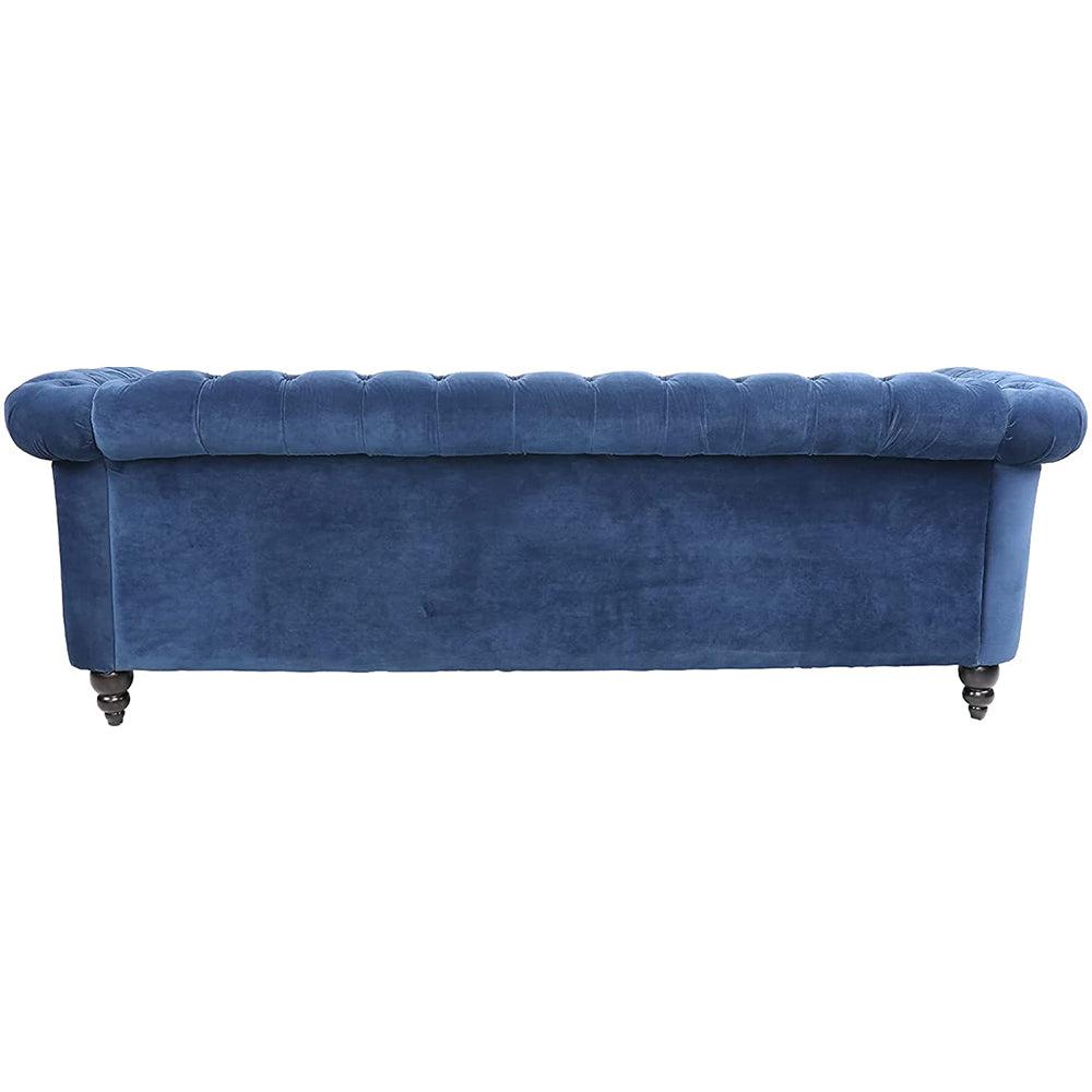 Velvet 3-Seat Chesterfield Sofa with Button Tufted Back-NOSGA