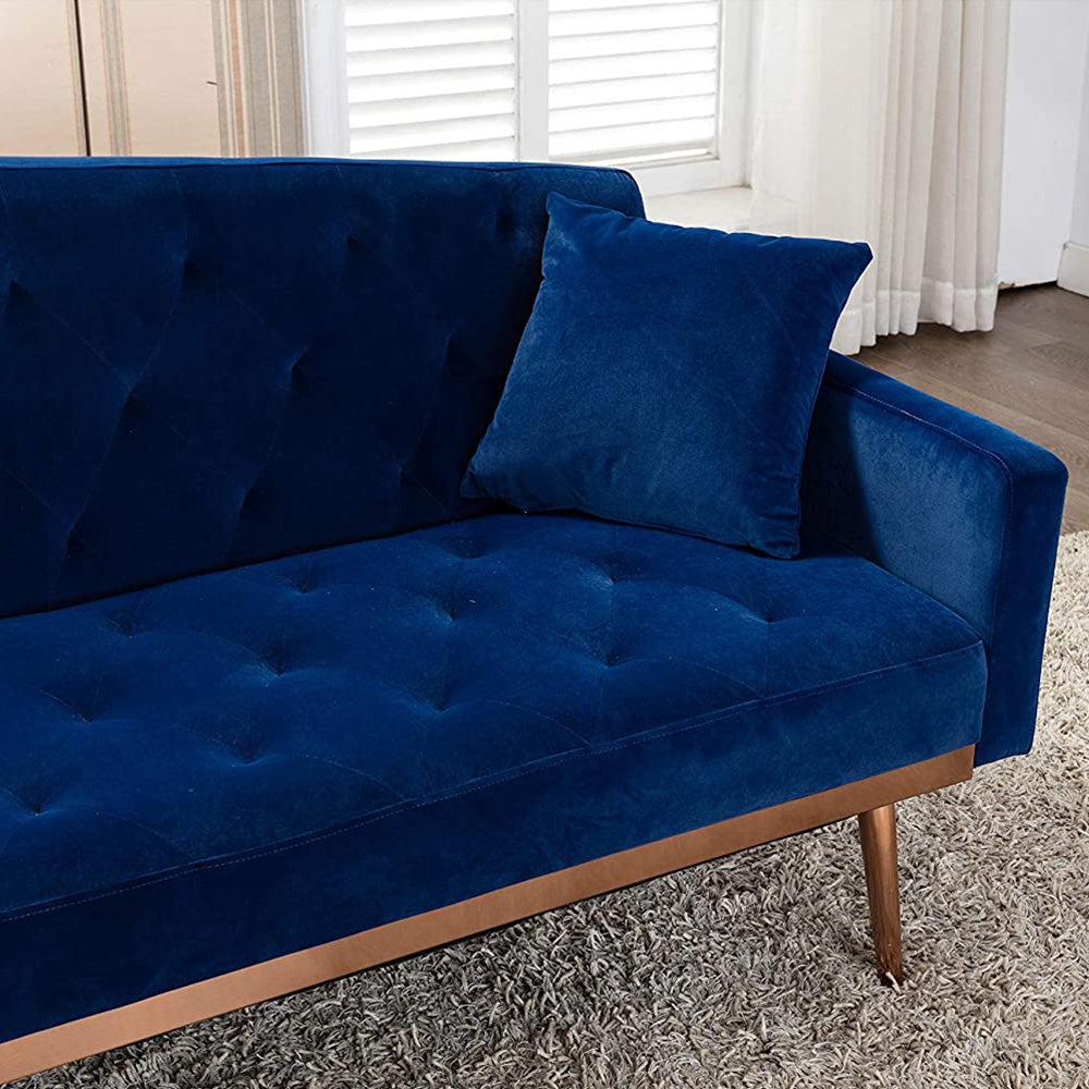 Velvet Convertible Accent Sofa Loveseat Sleeper Couch-NOSGA