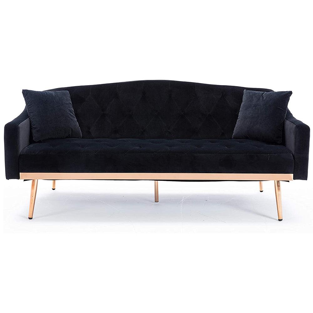 Velvet Convertible Accent Sofa Loveseat Sleeper Couch-NOSGA