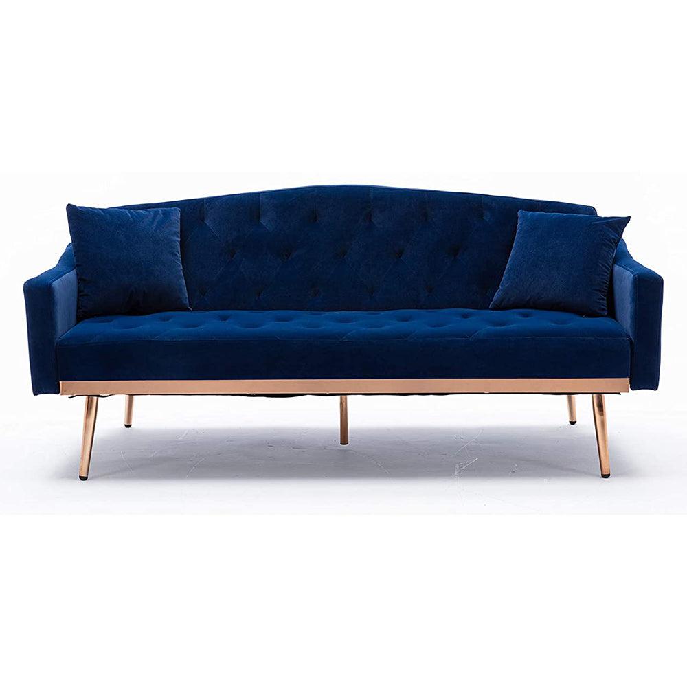 Velvet Convertible Accent Sofa Loveseat Sleeper Couch-NOSGA