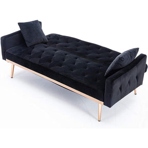 Velvet Convertible Accent Sofa Loveseat Sleeper Couch-NOSGA