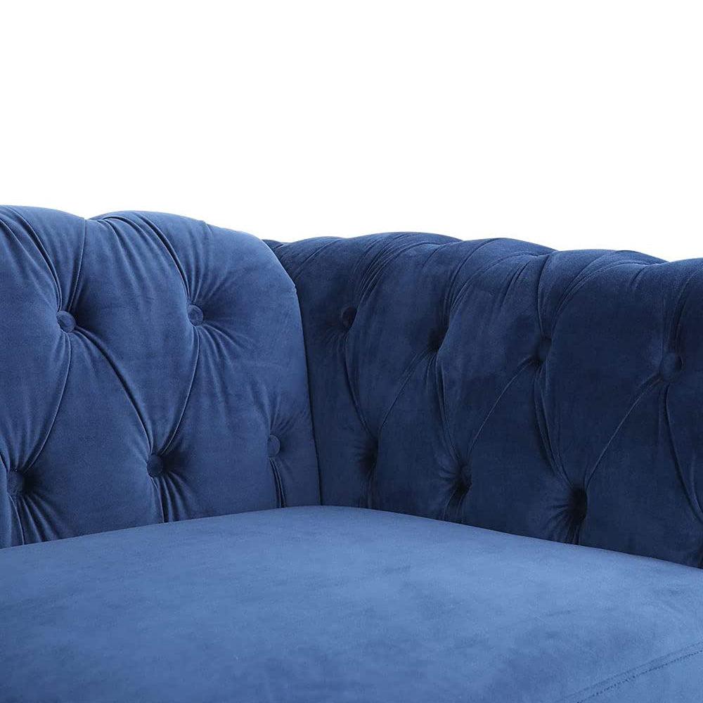 Velvet 3-Seat Chesterfield Sofa with Button Tufted Back-NOSGA