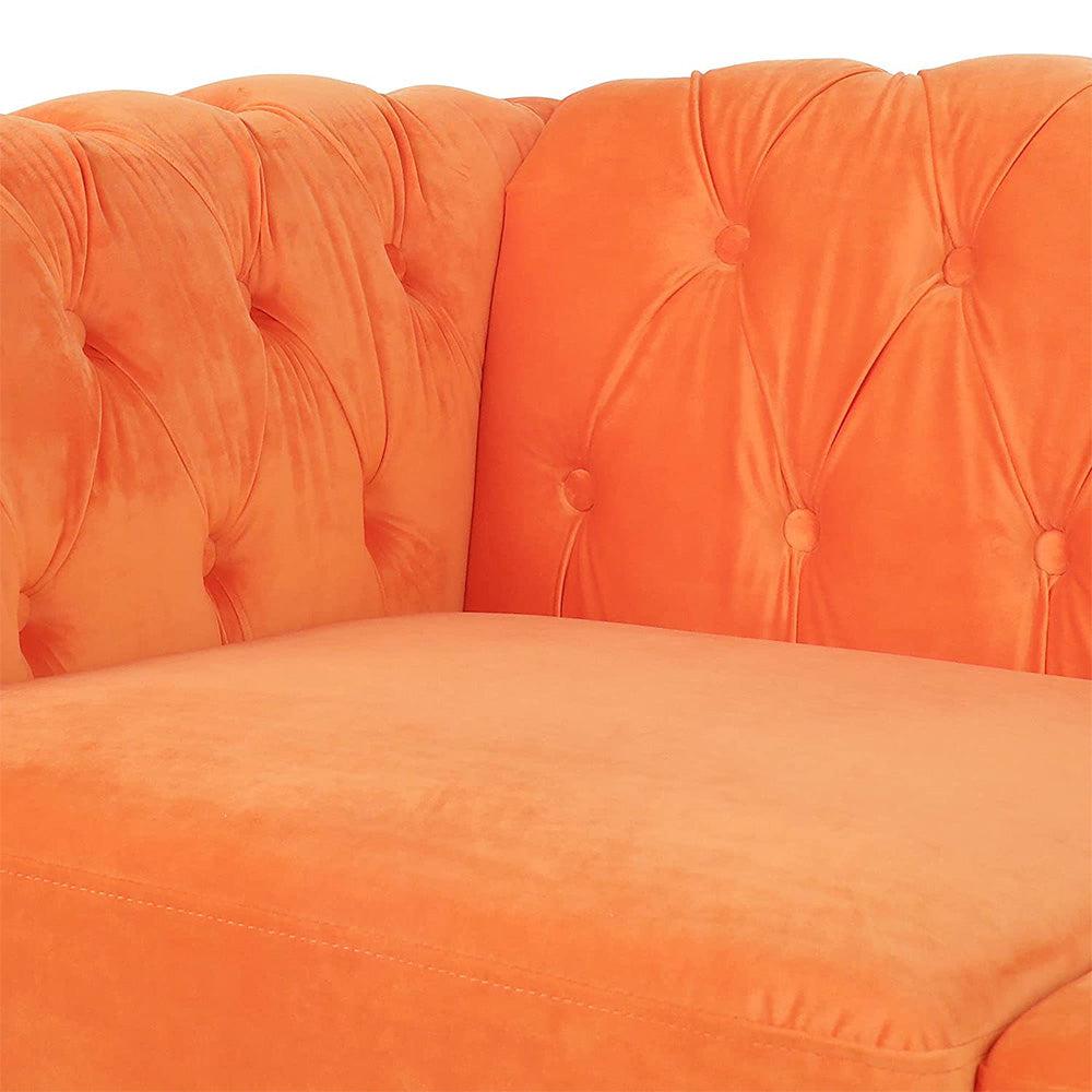 Velvet 3-Seat Chesterfield Sofa with Button Tufted Back-NOSGA