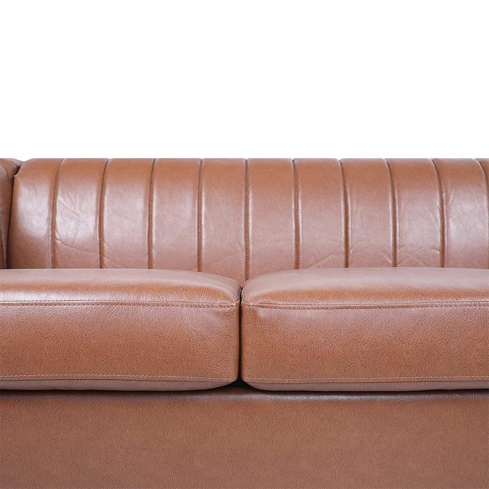 Classic Three Seater Chesterfield Pu Leather Sofa With Channel Back-NOSGA