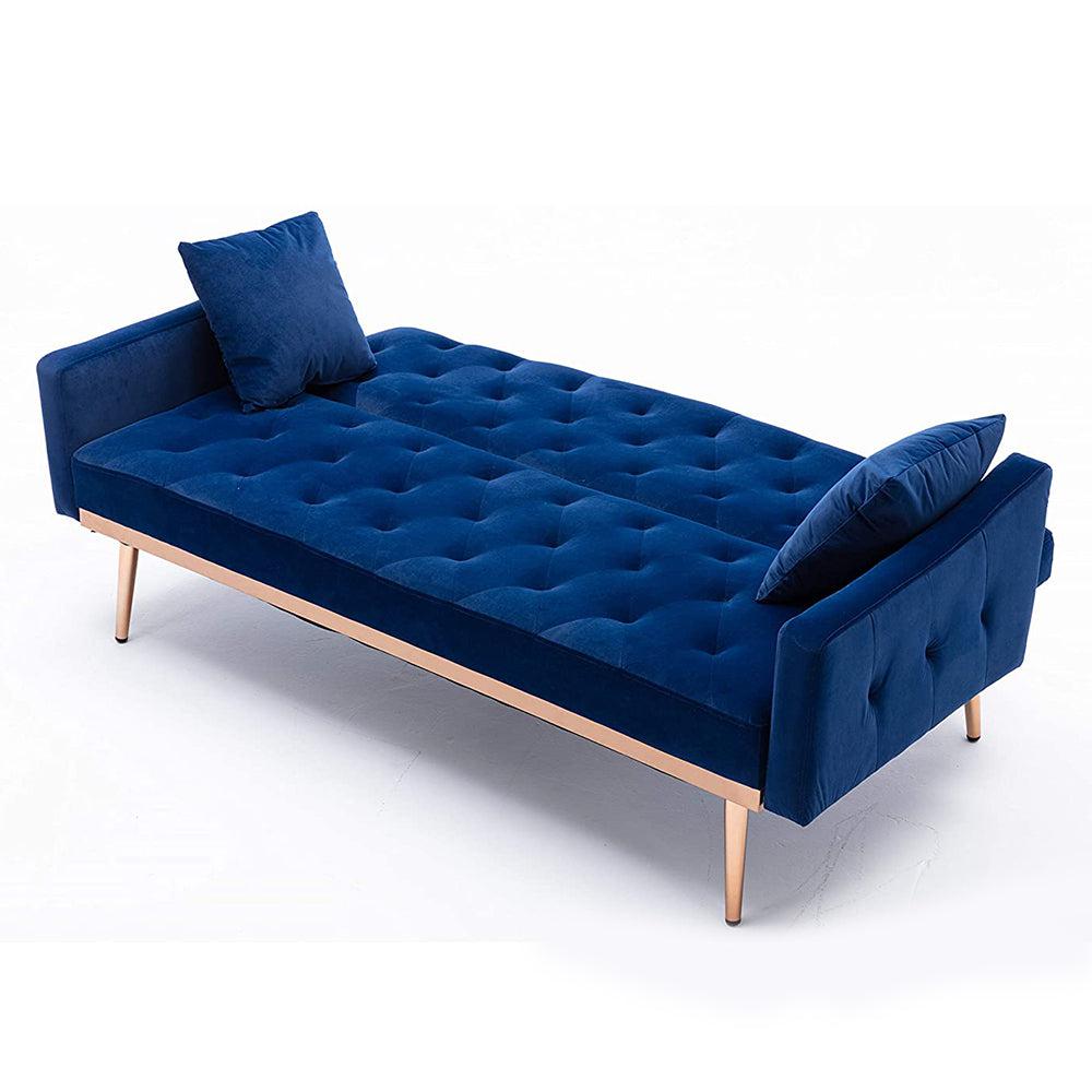 Velvet Convertible Accent Sofa Loveseat Sleeper Couch-NOSGA