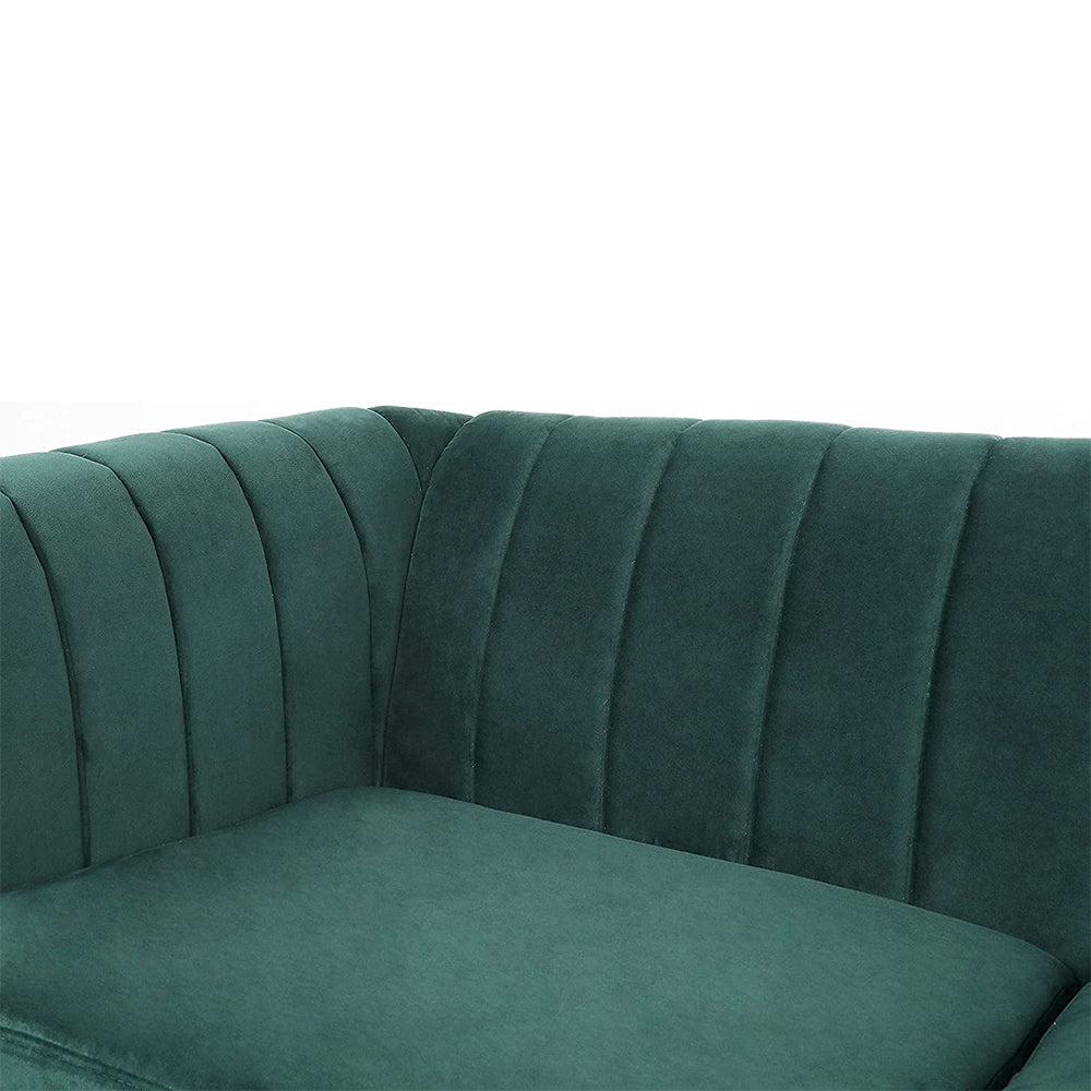 Classic Three Seater Chesterfield Velvet Sofa With Channel Back-NOSGA