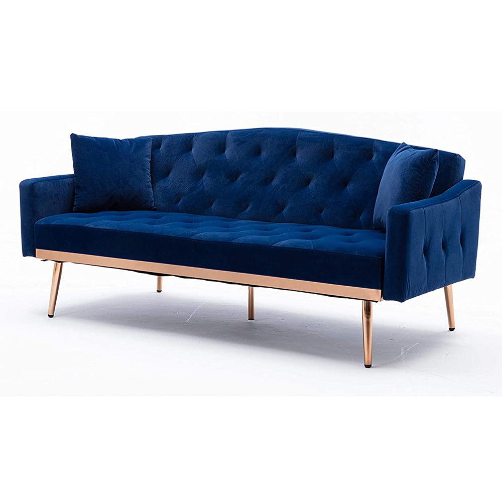 Velvet Convertible Accent Sofa Loveseat Sleeper Couch-NOSGA