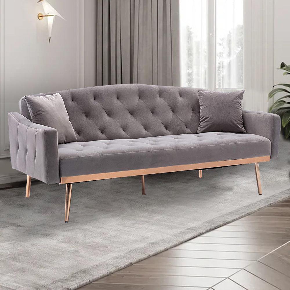 Velvet Convertible Accent Sofa Loveseat Sleeper Couch-NOSGA