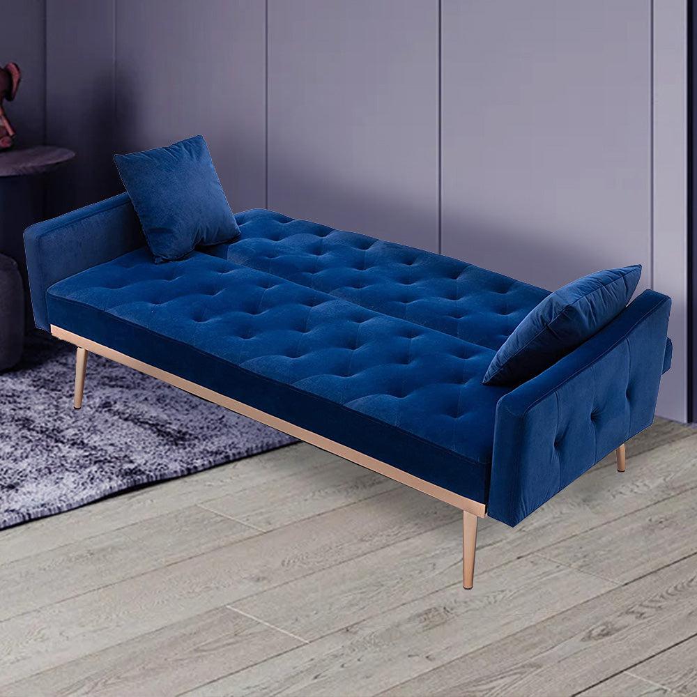 Velvet Convertible Accent Sofa Loveseat Sleeper Couch-NOSGA