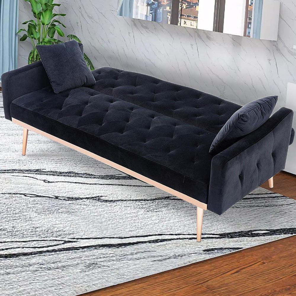 Velvet Convertible Accent Sofa Loveseat Sleeper Couch-NOSGA