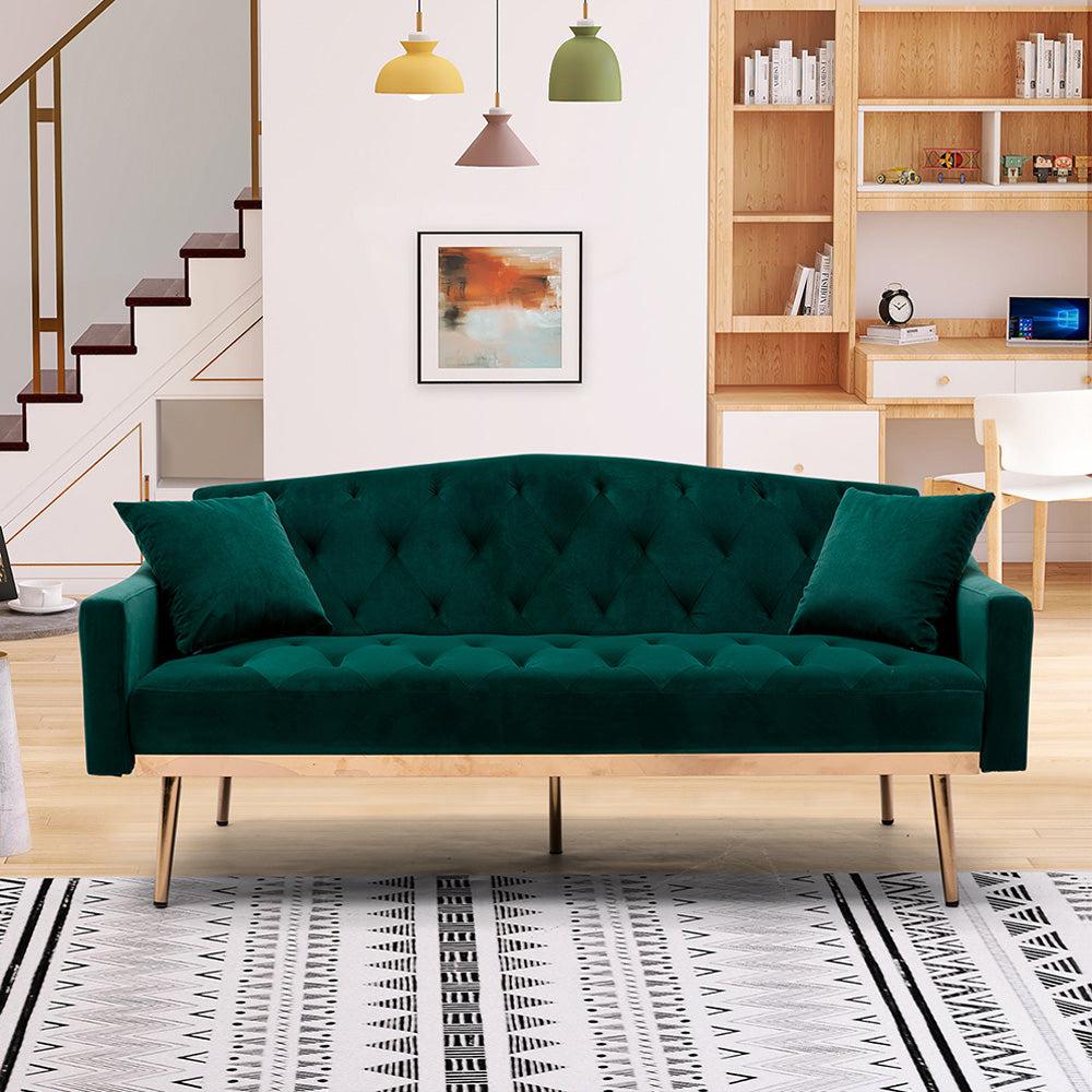 Velvet Convertible Accent Sofa Loveseat Sleeper Couch-NOSGA