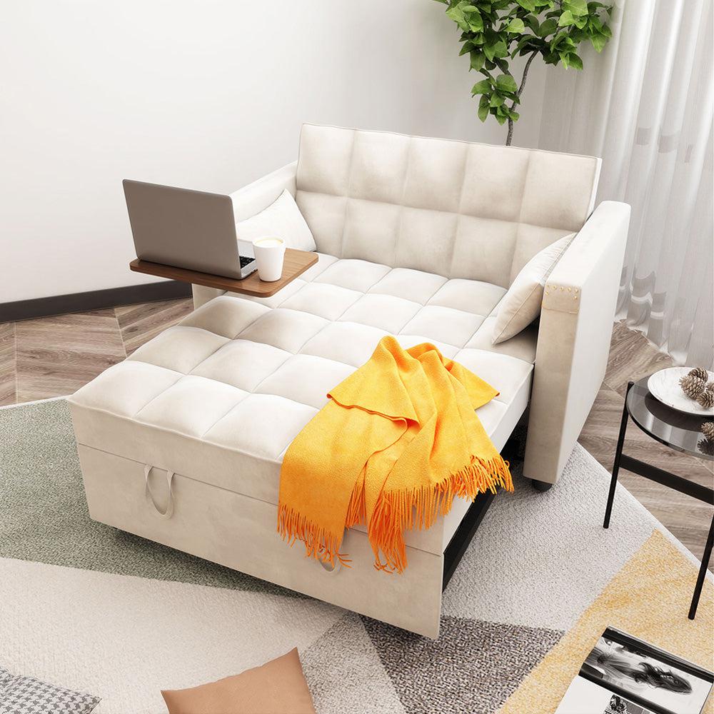 Convertible 3-in-1 Multi-Functional Sofa Bed with Hidden Side Table-NOSGA