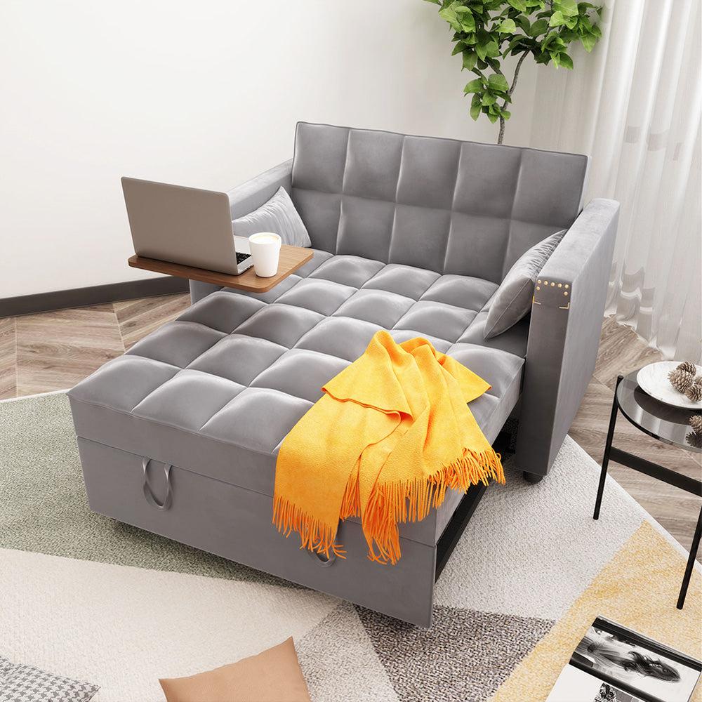 Convertible 3-in-1 Multi-Functional Sofa Bed with Hidden Side Table-NOSGA