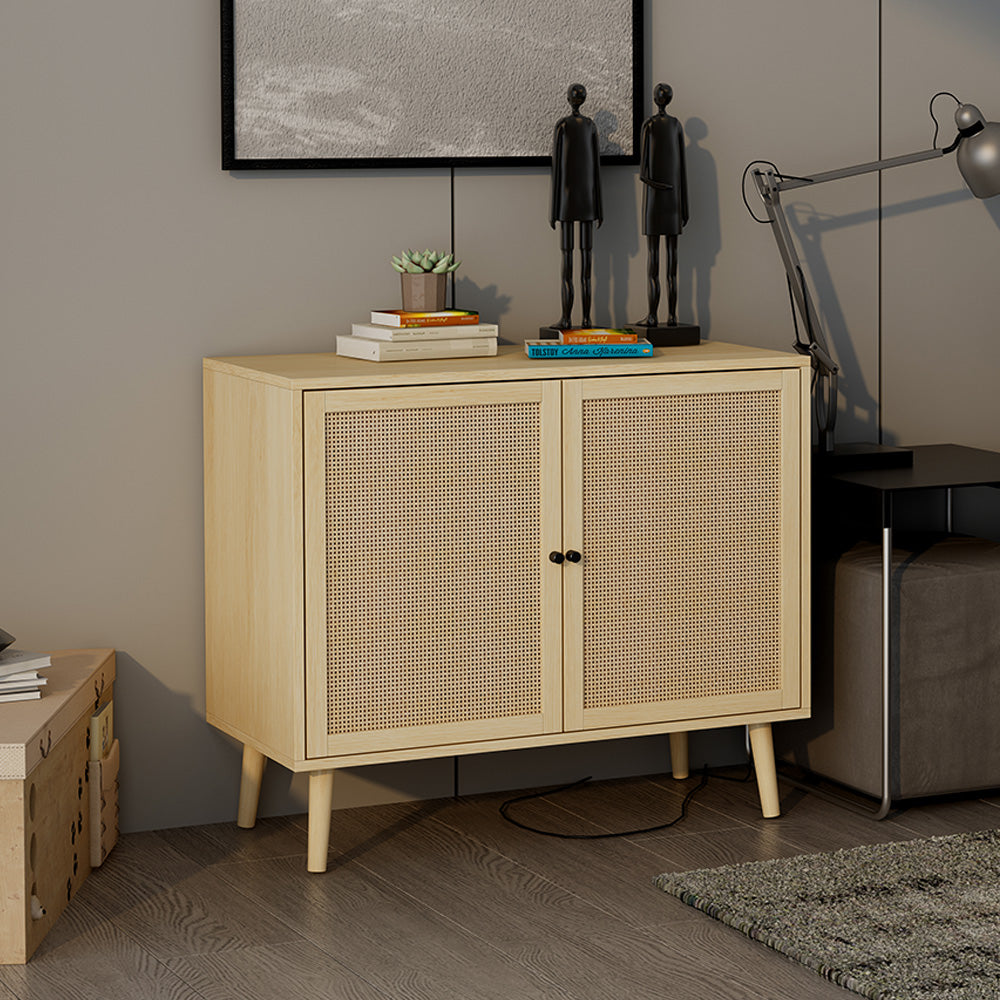 Sideboard Buffet Storage Cabinet with Rattan Doors