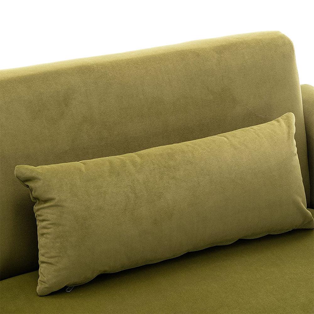 Adjustable Velvet Loveseat Sofa Couch Bed with 2 Pillows-NOSGA