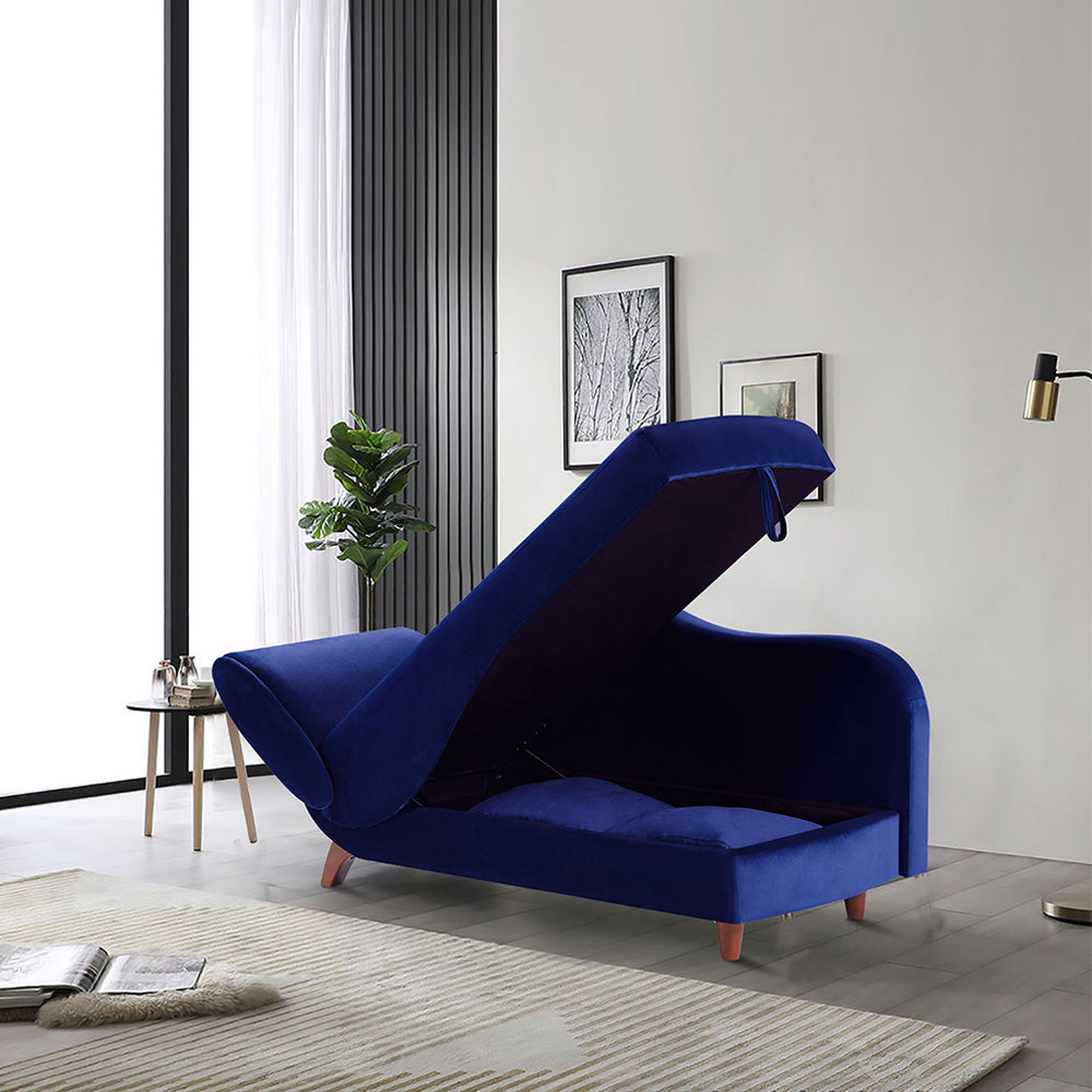 Functional Storage Chaise Lounge with 2 Pillows