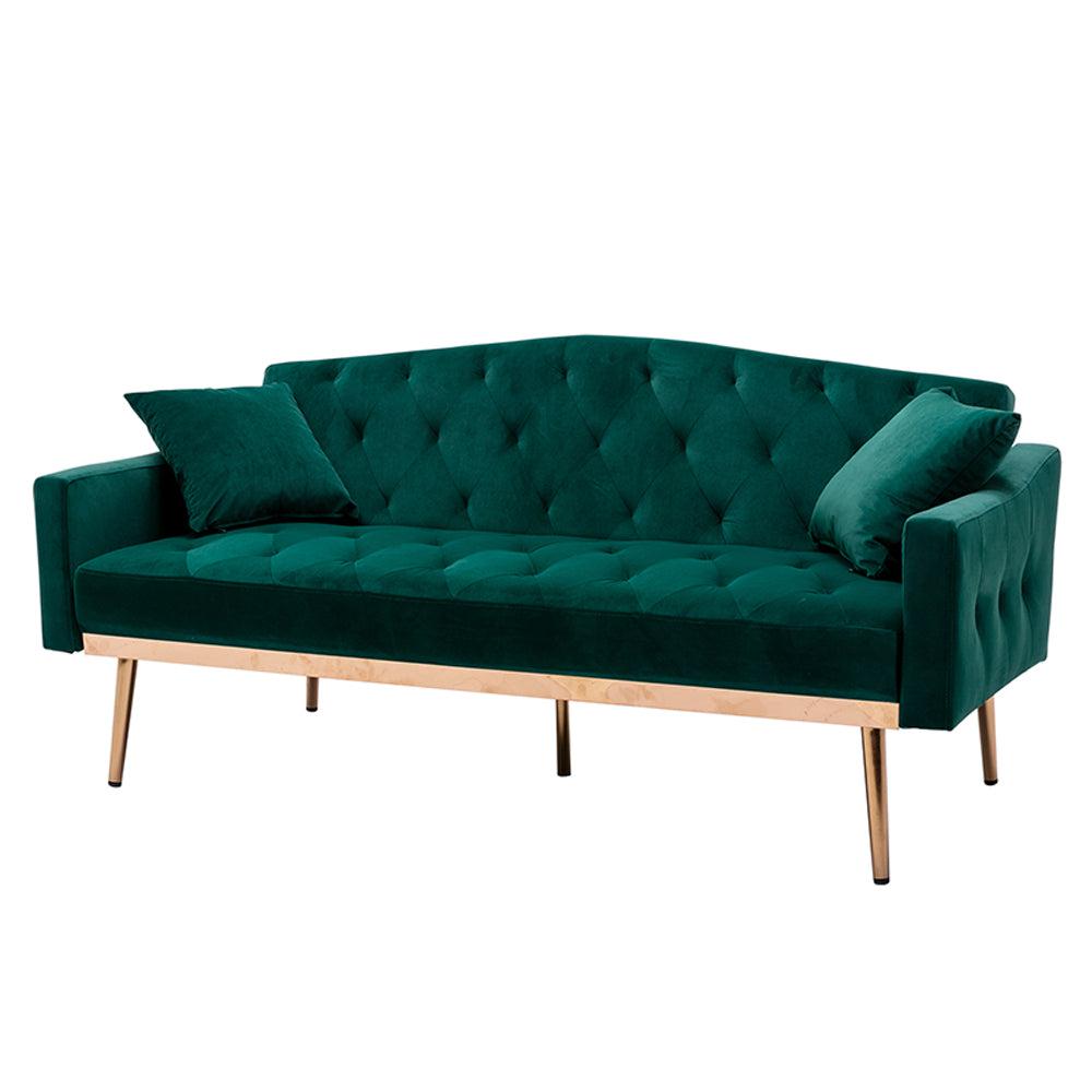 Velvet Convertible Accent Sofa Loveseat Sleeper Couch-NOSGA