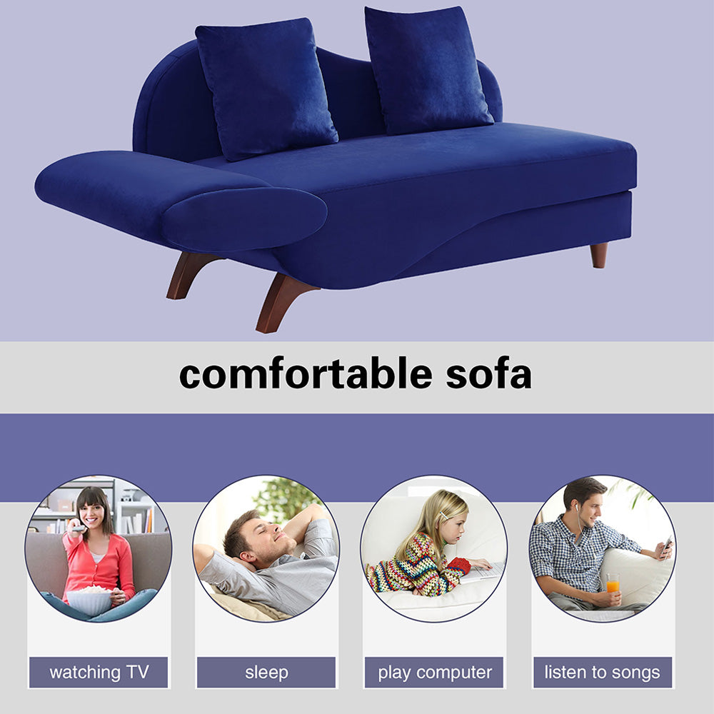 Functional Storage Chaise Lounge with 2 Pillows