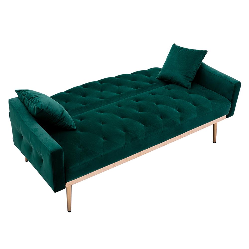 Velvet Convertible Accent Sofa Loveseat Sleeper Couch-NOSGA