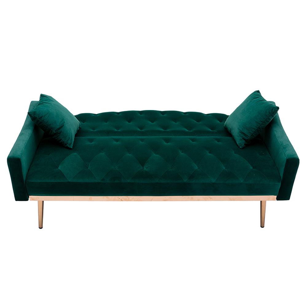 Velvet Convertible Accent Sofa Loveseat Sleeper Couch-NOSGA