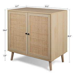 Sideboard Buffet Storage Cabinet with Rattan Doors