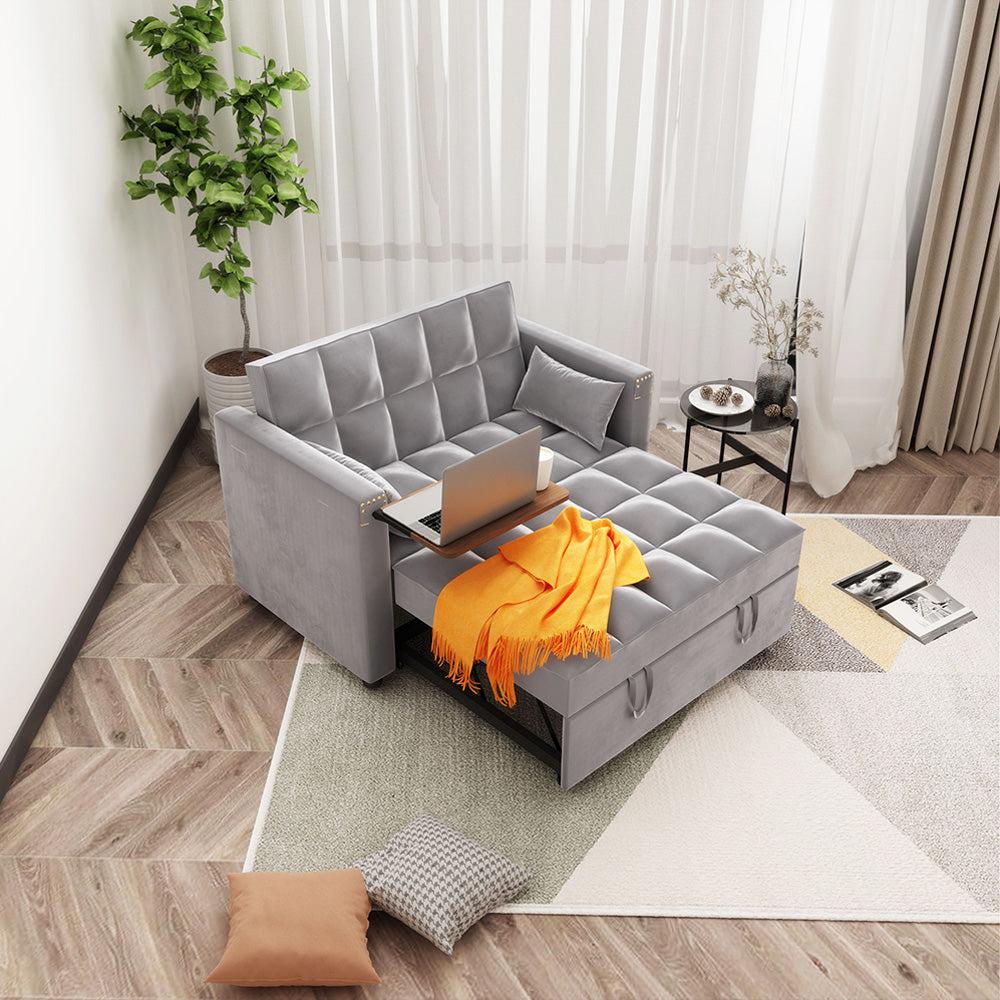 Convertible 3-in-1 Multi-Functional Sofa Bed with Hidden Side Table-NOSGA