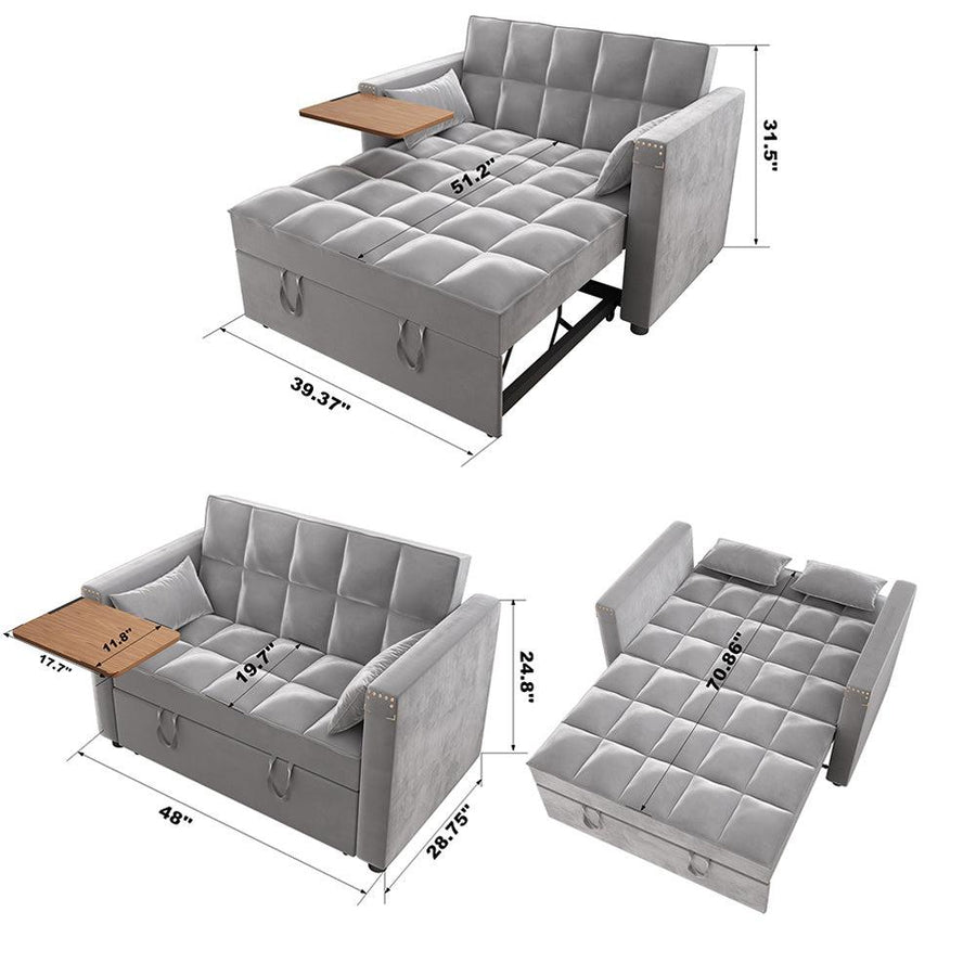 Convertible 3in1 MultiFunctional Sofa Bed with Hidden Side Table